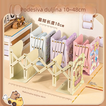 Ispruživi stolni nosač za knjige s držačem za olovku i integriranom policom za knjige — metal, model KBX-3108, brend Kaba Bear, težina 0.8