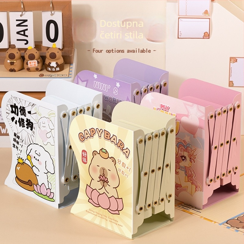 Ispruživi stolni nosač za knjige s držačem za olovku i integriranom policom za knjige — metal, model KBX-3108, brend Kaba Bear, težina 0.8