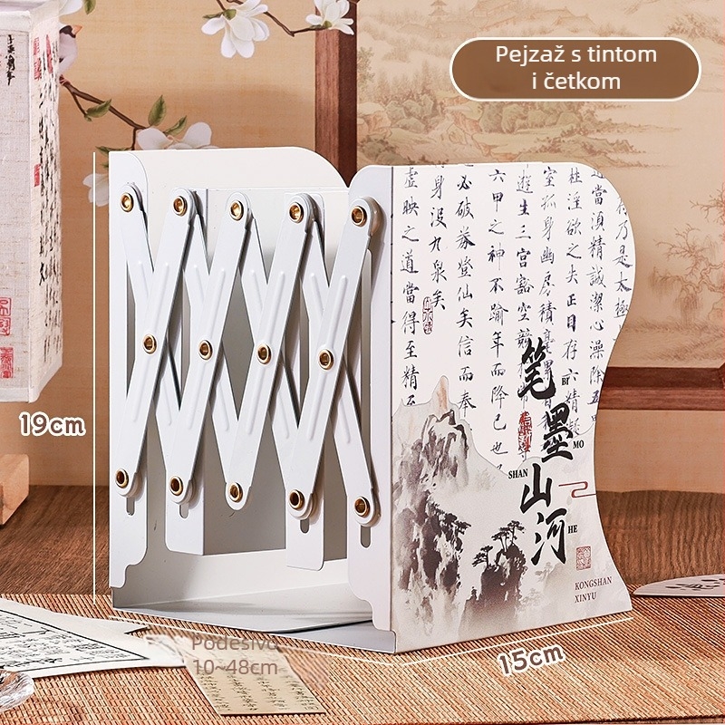 Ispruživi stolni nosač za knjige s držačem za olovku i integriranom policom za knjige — metal, model KBX-3108, brend Kaba Bear, težina 0.8