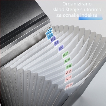 13-odjelna akordion fascikla za dokumente, plastična konstrukcija, velika zapremina, tiskano logo, mogućnost prilagodbe, licencirana privatna marka