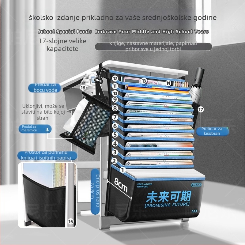 Više-slojni visi organajzer za stol za učenike | Model velike kapacitete | Materijal: Oxford Cloth | Neto težina: 500 g