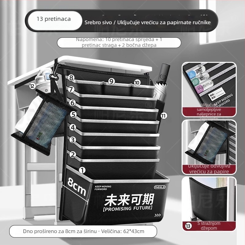 Više-slojni visi organajzer za stol za učenike | Model velike kapacitete | Materijal: Oxford Cloth | Neto težina: 500 g