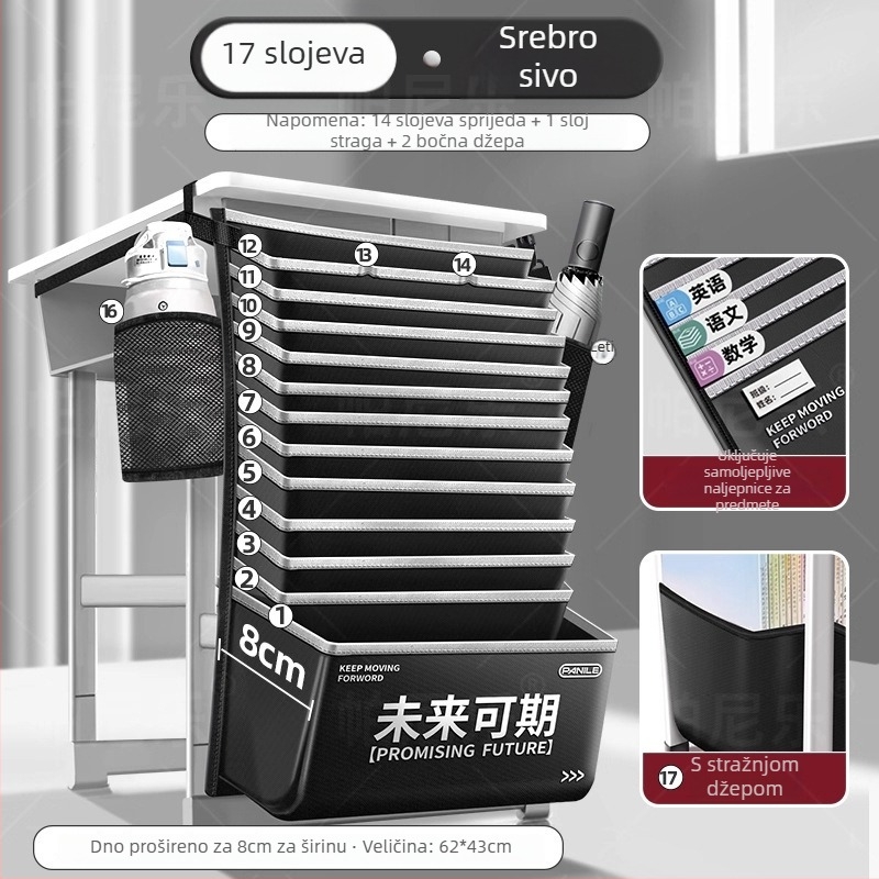 Više-slojni visi organajzer za stol za učenike | Model velike kapacitete | Materijal: Oxford Cloth | Neto težina: 500 g