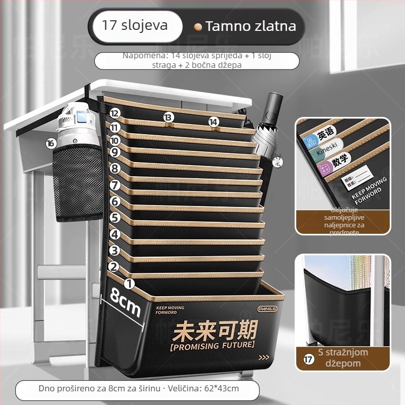 Više-slojni visi organajzer za stol za učenike | Model velike kapacitete | Materijal: Oxford Cloth | Neto težina: 500 g