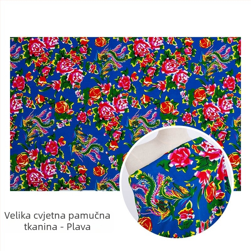 100% pamuk twill jacquard tkanina s biljnim otiskom — sjeveroistočni stil, veliki cvjetni motiv