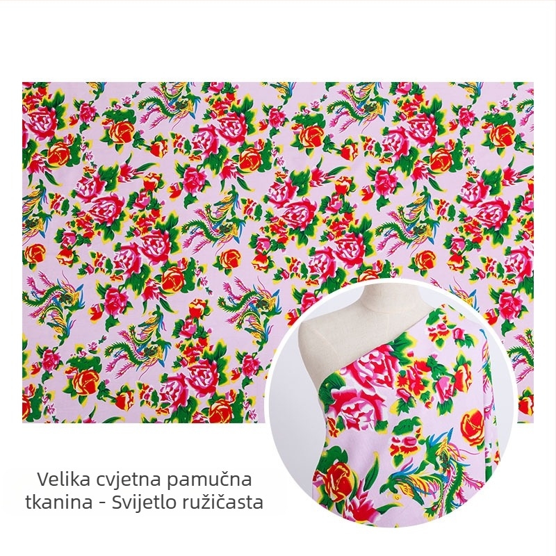 100% pamuk twill jacquard tkanina s biljnim otiskom — sjeveroistočni stil, veliki cvjetni motiv