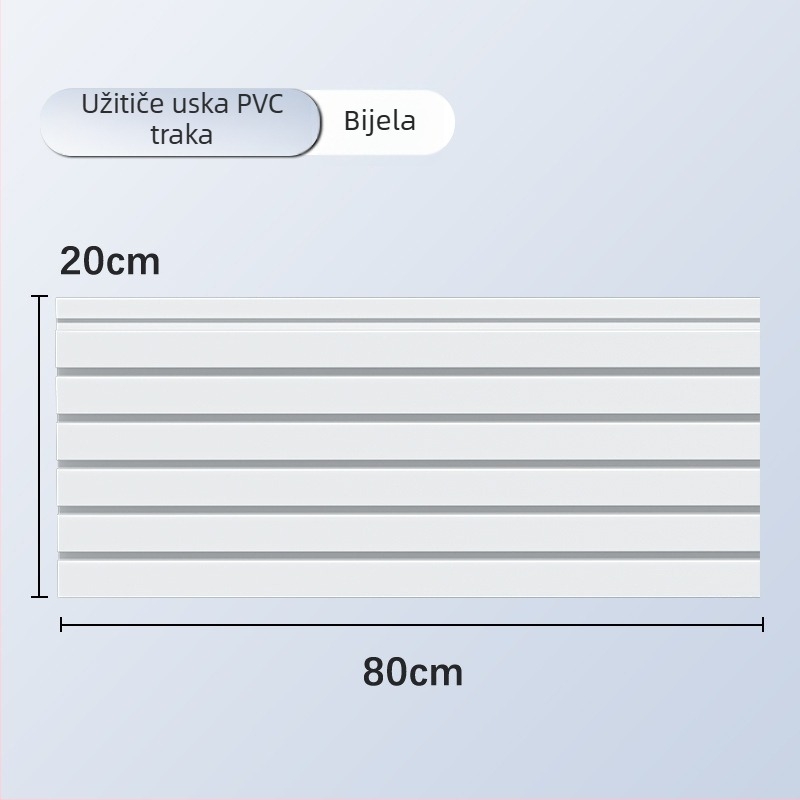 PVC zidni izložbeni stalak s višestrukim kukama, monolitna PVC konstrukcija, nosivost preko 30 kg