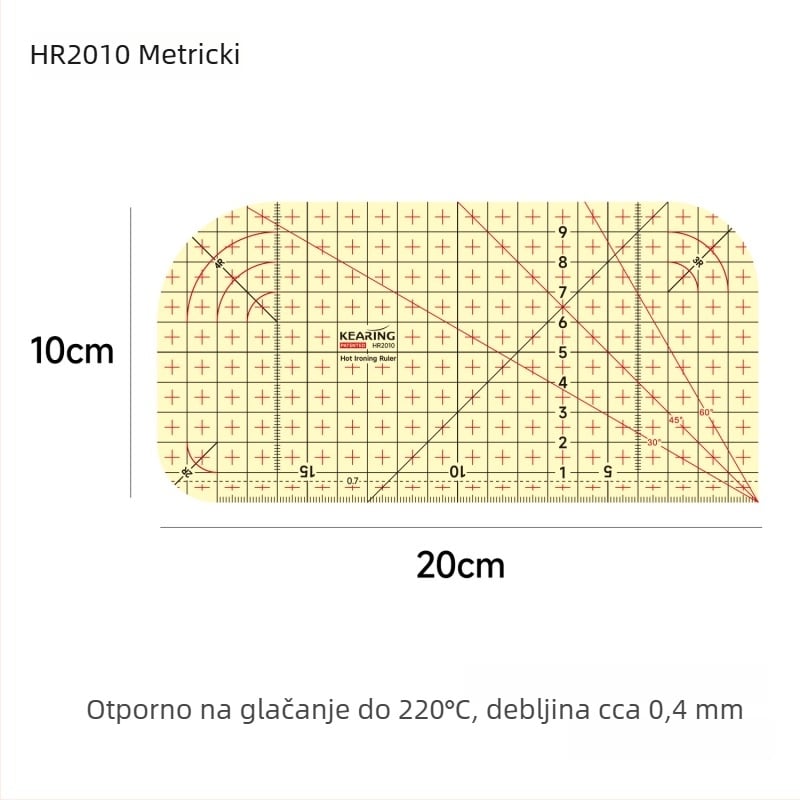 Kolding centimetarska ravnala — plastično tijelo, mogućnost prilagođenog tiska, pakiranje 1/12/240