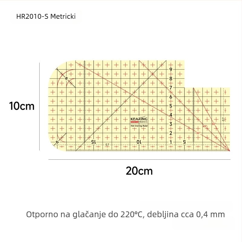 Kolding centimetarska ravnala — plastično tijelo, mogućnost prilagođenog tiska, pakiranje 1/12/240