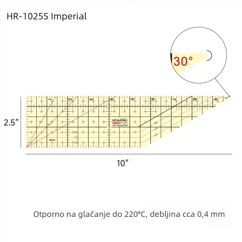 Kolding centimetarska ravnala — plastično tijelo, mogućnost prilagođenog tiska, pakiranje 1/12/240