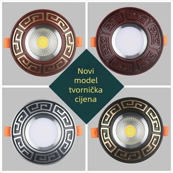 LED Bull's-Eye rasvjeta za plafon, ugrađeni downlight s 6/7.5/8 otvorima, 110-240 V, CRI ≥95, glasovno upravljanje, čelično kućište