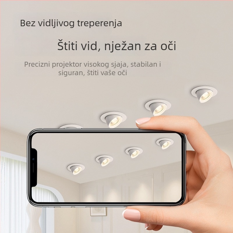 LED ugrađeno stropno svjetlo, podesivi kut, anti-glare, zidno ispiranje svjetla, aluminijsko kućište, CRI ≥90, 220V