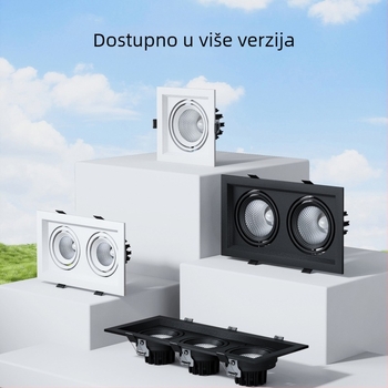 Pravokutno ugradno LED svjetlo s mrežom, dvostruko downlight, aluminijsko kućište, 220V, CRI ≥95, neinteligentno upravljanje