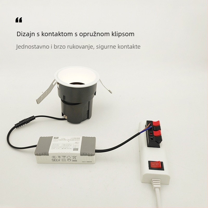 LED testni klip za lampe i downlight – 10A, 200W, 110-240V, 100g, Kućište: plast + bakreni kabel