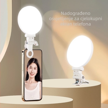 Selfie svjetlo za telefon — prijenosno clip-on svjetlo sa tri boje temperature, 3V/800mAh, model Sd-sjbgd-f01