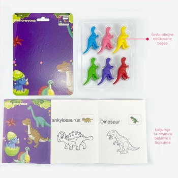 Set za bojanje voskastim bojama s plastičnim oblikom — model XH-040, kružna olovka, serija Styling Crayon, kućište od papira