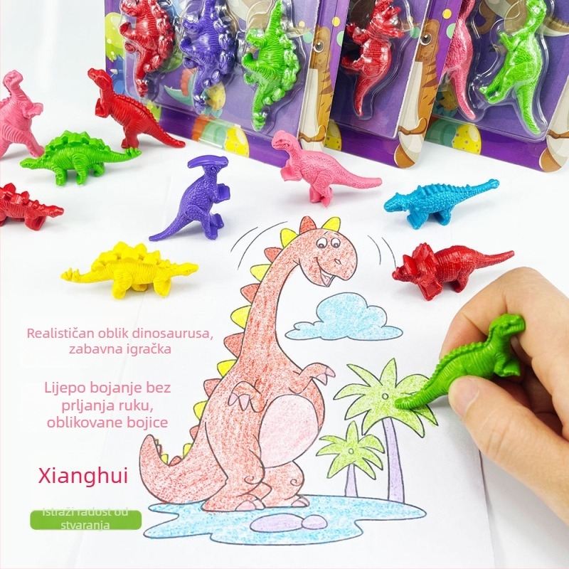 Set za bojanje voskastim bojama s plastičnim oblikom — model XH-040, kružna olovka, serija Styling Crayon, kućište od papira