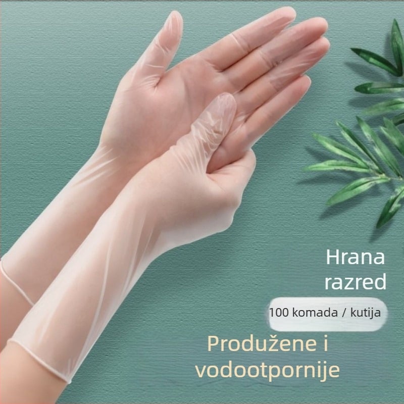 Jednokratne PVC rukavice, prehrambene klase, vodootporne i otporne na ulje, kompatibilne s dodirnim zaslonom