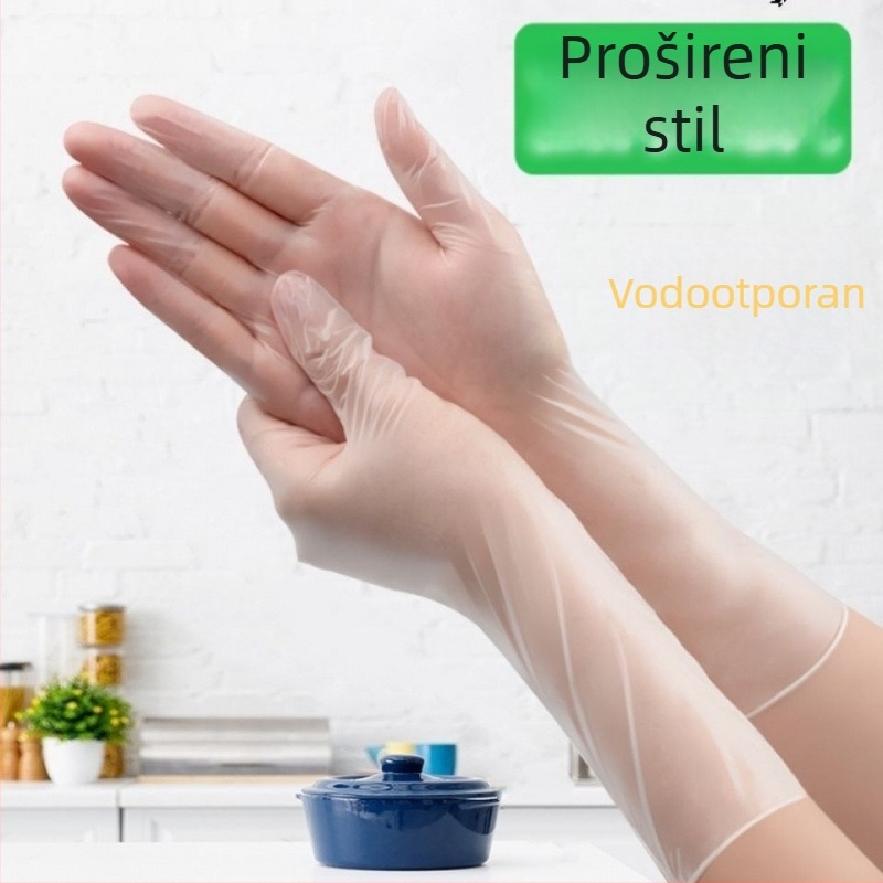 Jednokratne PVC rukavice, prehrambene klase, vodootporne i otporne na ulje, kompatibilne s dodirnim zaslonom