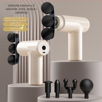 Mini masažni uređaj za fasciju s 5 glavama, četkasti motor, višerazinska prilagodba, 5 brzina, ugrađena baterija 1000–1200 mAh, buka 46–70 dB