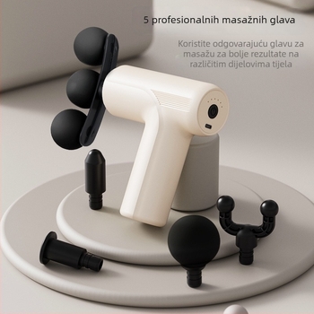 Mini masažni uređaj za fasciju s 5 glavama, četkasti motor, višerazinska prilagodba, 5 brzina, ugrađena baterija 1000–1200 mAh, buka 46–70 dB