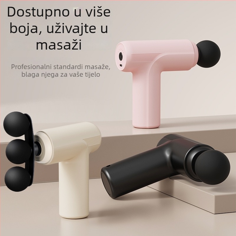 Mini masažni uređaj za fasciju s 5 glavama, četkasti motor, višerazinska prilagodba, 5 brzina, ugrađena baterija 1000–1200 mAh, buka 46–70 dB