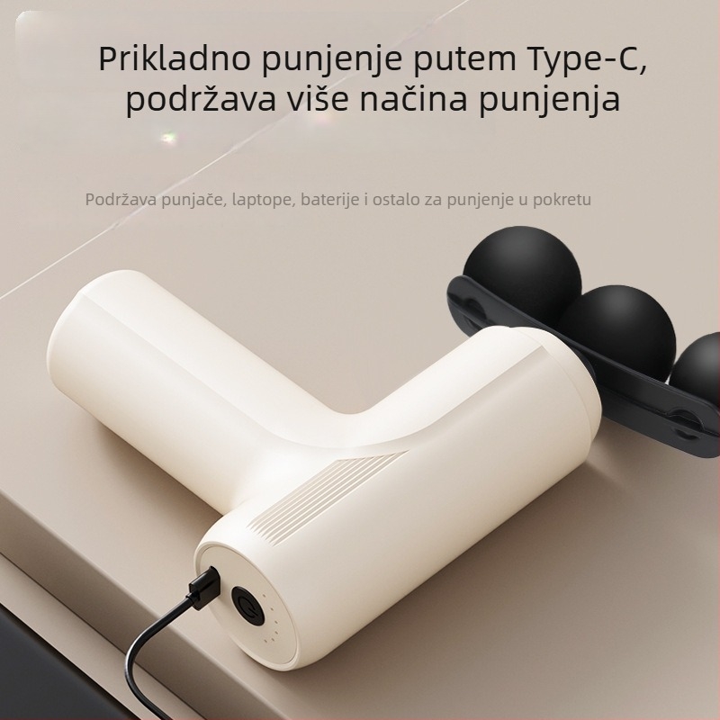 Mini masažni uređaj za fasciju s 5 glavama, četkasti motor, višerazinska prilagodba, 5 brzina, ugrađena baterija 1000–1200 mAh, buka 46–70 dB