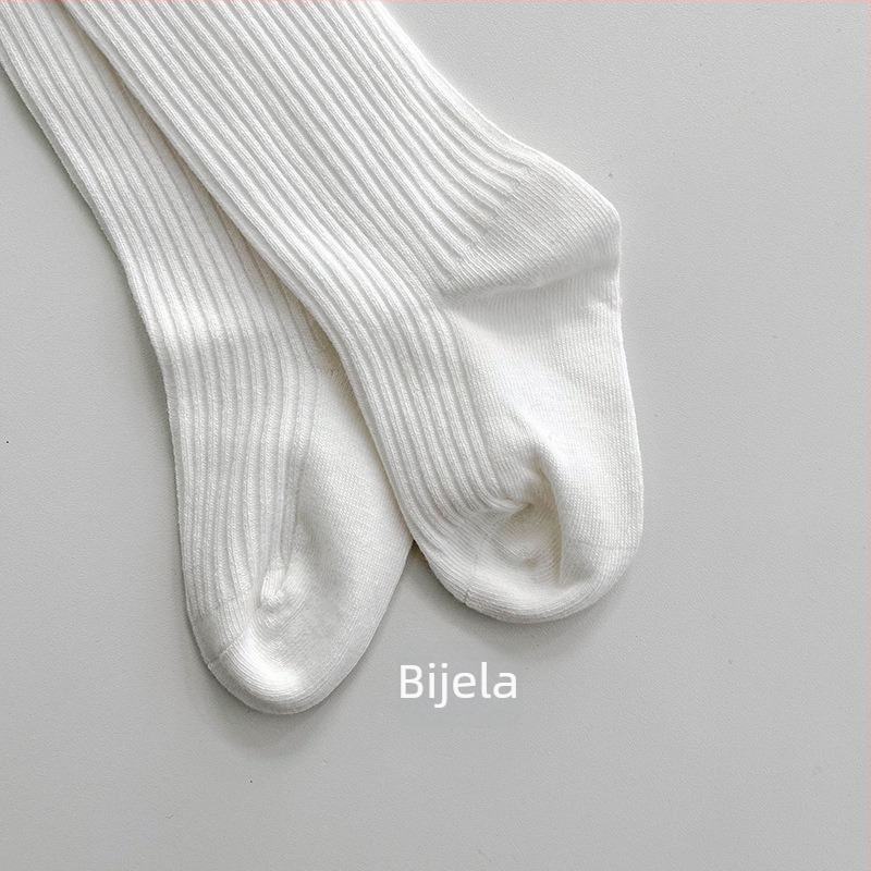 Bebične ribane najlonke s dvostrukom pleteninom, jednobojne, topla pamukova smjesa, za djecu 1–3 godine