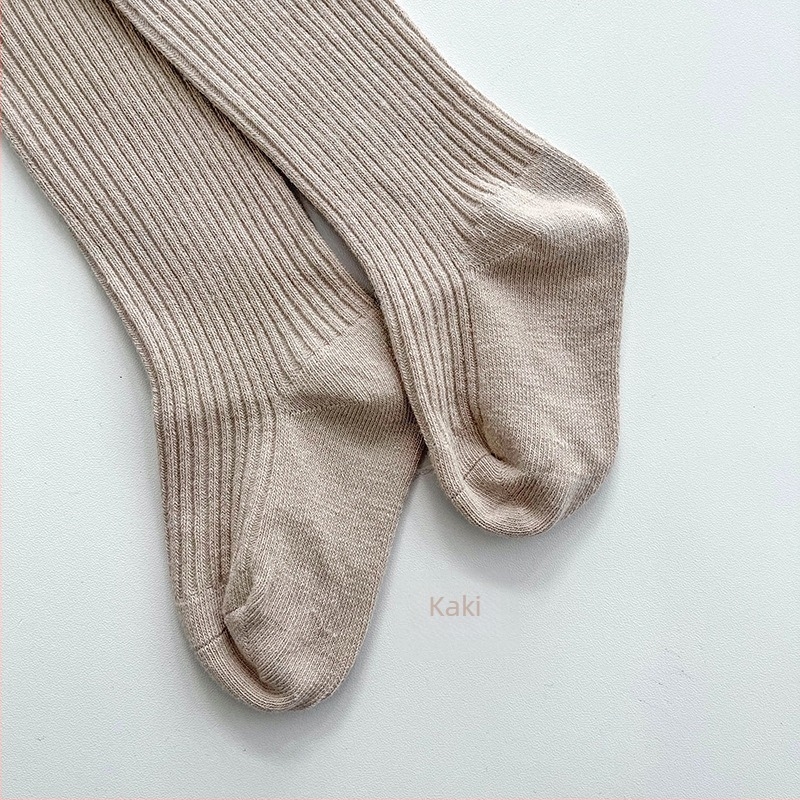 Bebične ribane najlonke s dvostrukom pleteninom, jednobojne, topla pamukova smjesa, za djecu 1–3 godine