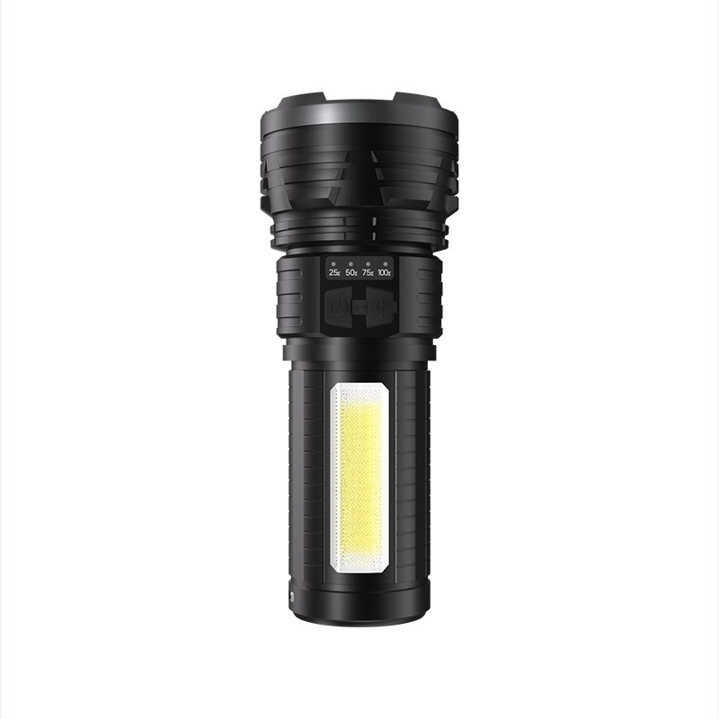 Raybow Prijenosna vanjska LED svjetiljka, 10W LED, 1200mAh, domet 200–500 m, 360° rotacija, ručno pokretanje, višenamjenska taktička svjetiljka