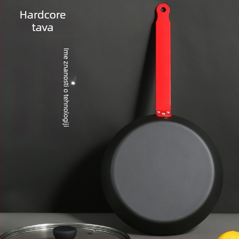 Tava za prženje bez premaza od rafiniranog željeza, jednoslojno dno, dubina 5 cm, univerzalna kompatibilnost s plinskim i indukcijskim pločama, model ZBX-TGJG, težina 1,4 kg