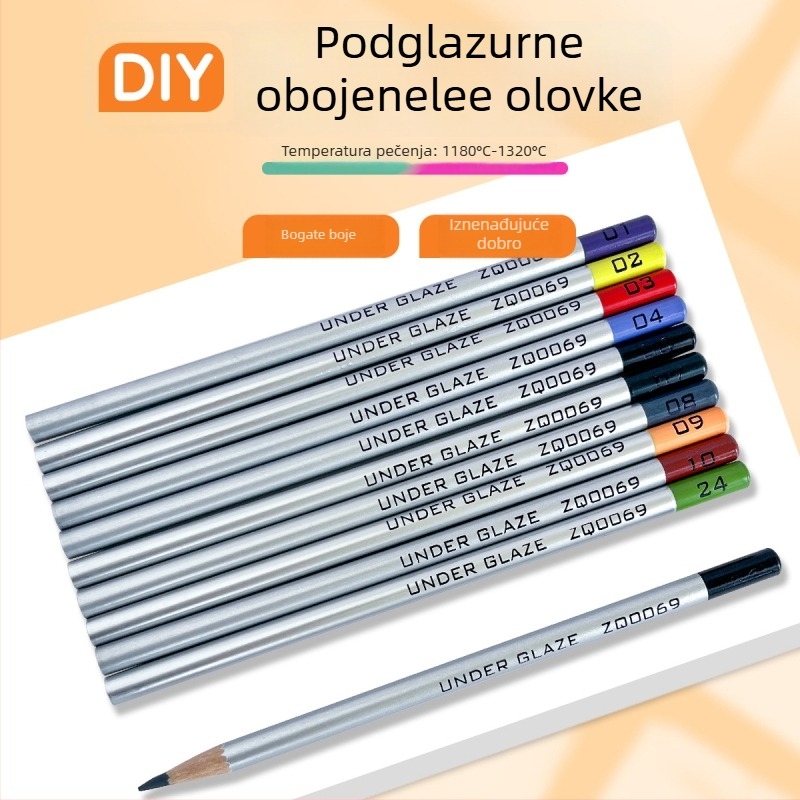 Thiaoohua podglazurne bojice za keramiku, jedna olovka; Materijal: podglazurna boja; Kod proizvoda: Underglaze colored pencil (single); Namjena: keramika slikanje