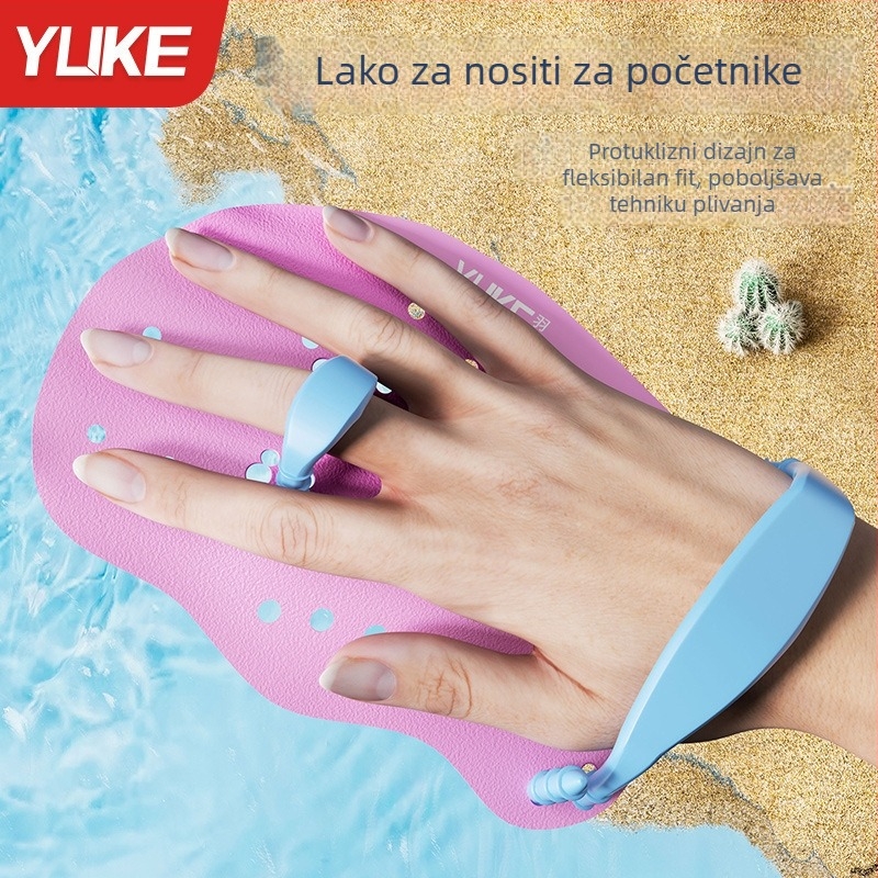 Ručni plivački paddle za trening ruke – silikon ploča za dlan, PP tijelo, marka Yuke, za odrasle
