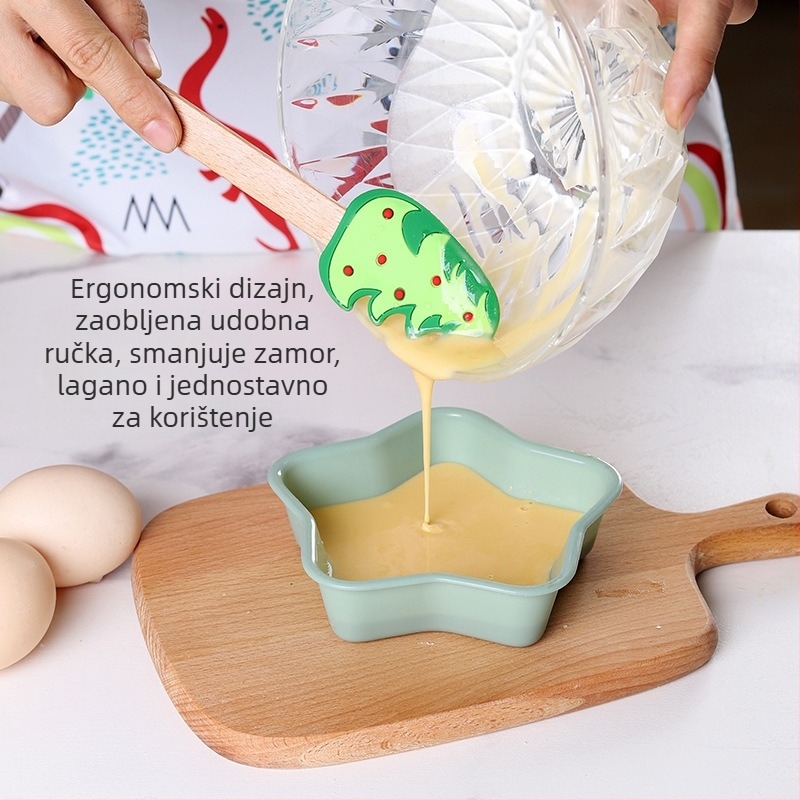 Set za pečenje kod kuće: valjak za tijesto, silikonska spatula i mućnjak za jaja; materijal silikon; nepravilni oblik; za pečenje
