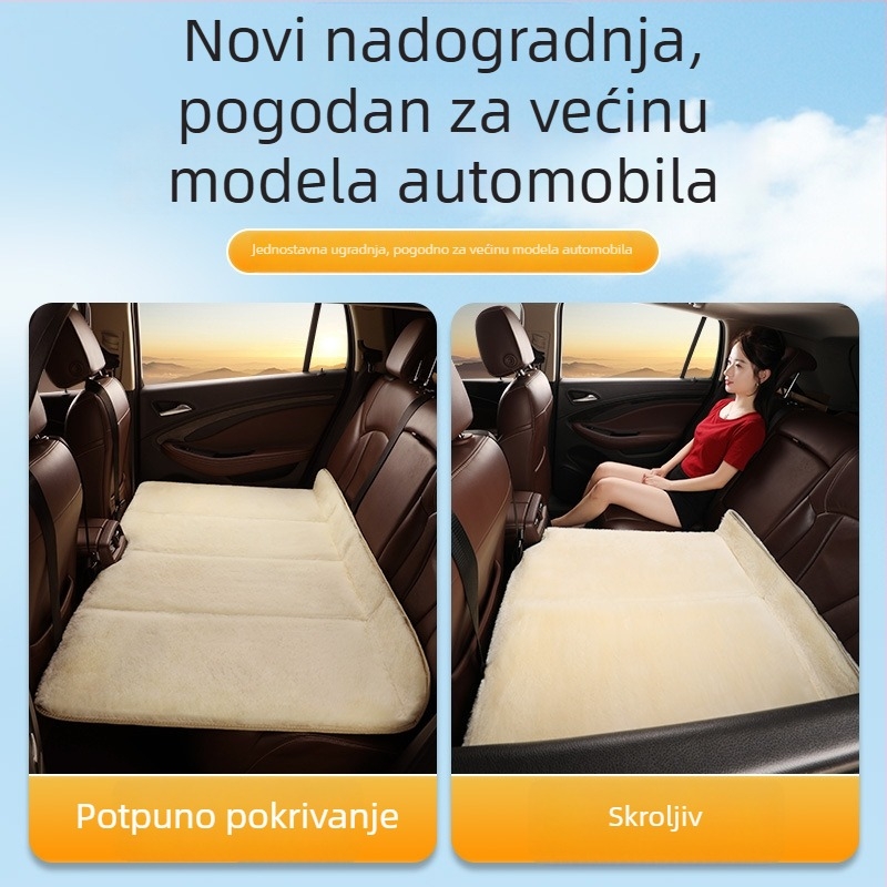 Sklopiva stražnja madrac za automobil s flis presvlakom, universalni dječji putni madrac, bez nadimanja