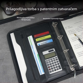 Kožna A4 mapa sa zatvaranjem i jednim čvrstim klipom, Model: A4 folder, Debljina ploče 1,5 cm, Širina stražnje strane 1,5 cm