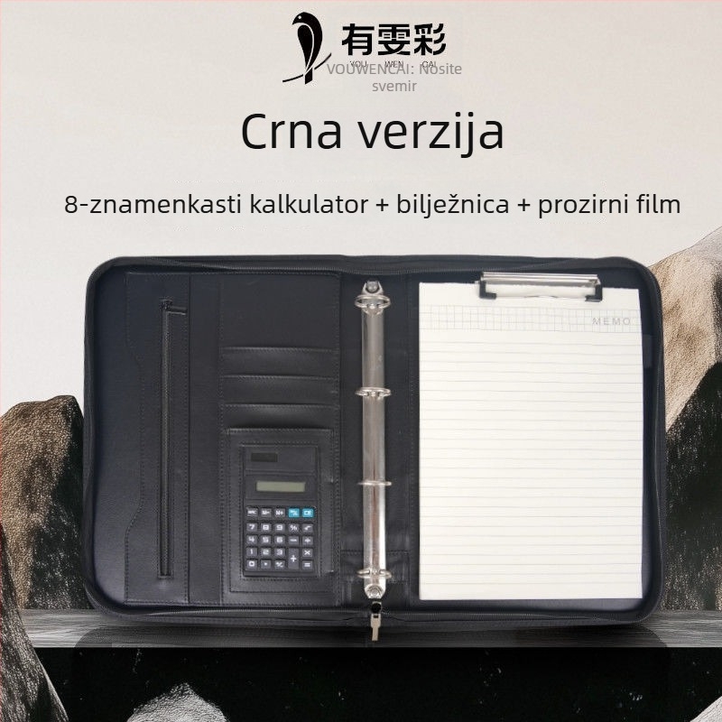 Kožna A4 mapa sa zatvaranjem i jednim čvrstim klipom, Model: A4 folder, Debljina ploče 1,5 cm, Širina stražnje strane 1,5 cm