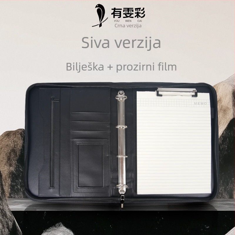 Kožna A4 mapa sa zatvaranjem i jednim čvrstim klipom, Model: A4 folder, Debljina ploče 1,5 cm, Širina stražnje strane 1,5 cm