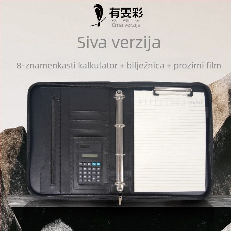 Kožna A4 mapa sa zatvaranjem i jednim čvrstim klipom, Model: A4 folder, Debljina ploče 1,5 cm, Širina stražnje strane 1,5 cm