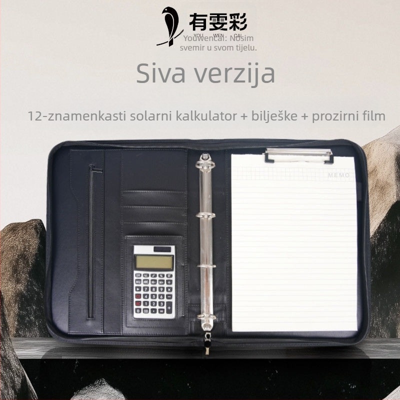 Kožna A4 mapa sa zatvaranjem i jednim čvrstim klipom, Model: A4 folder, Debljina ploče 1,5 cm, Širina stražnje strane 1,5 cm