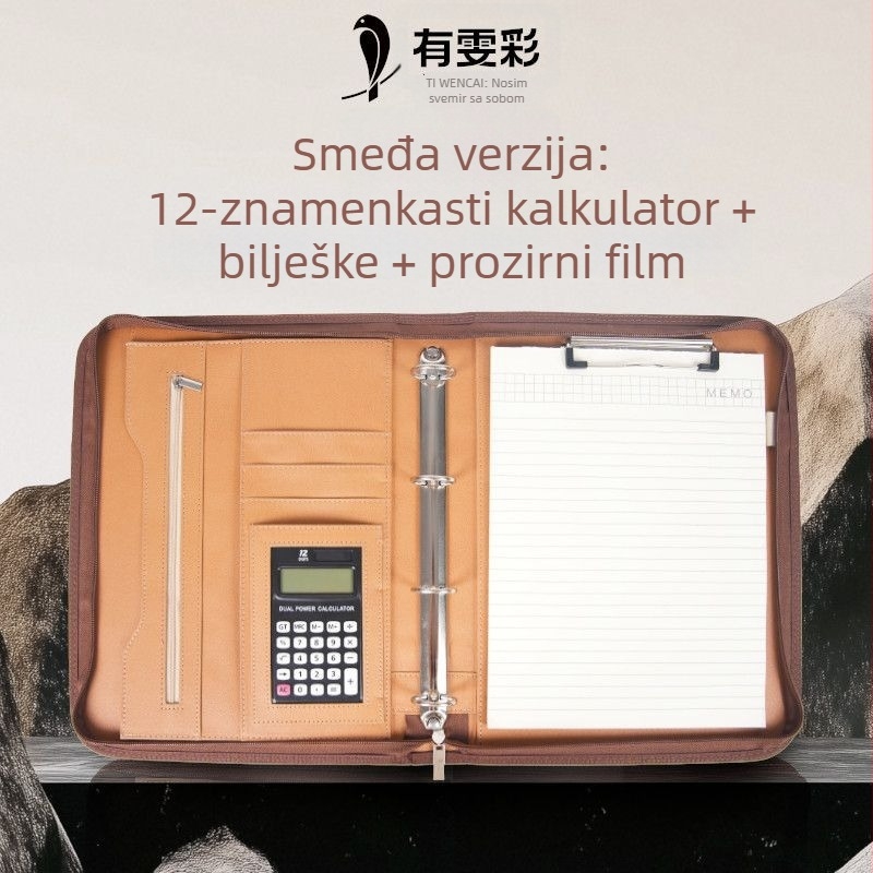 Kožna A4 mapa sa zatvaranjem i jednim čvrstim klipom, Model: A4 folder, Debljina ploče 1,5 cm, Širina stražnje strane 1,5 cm