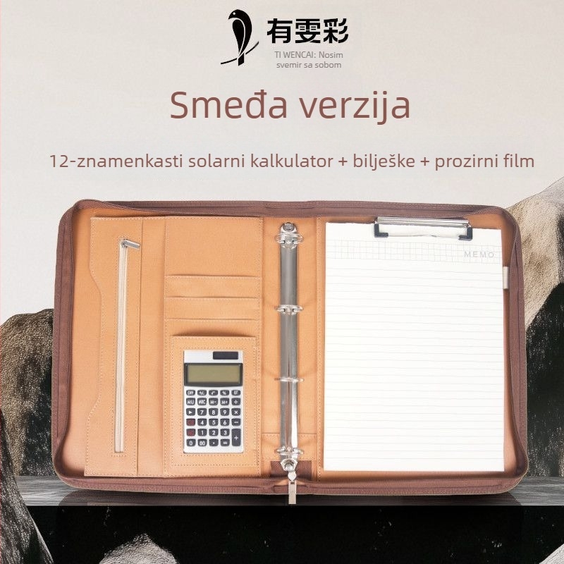 Kožna A4 mapa sa zatvaranjem i jednim čvrstim klipom, Model: A4 folder, Debljina ploče 1,5 cm, Širina stražnje strane 1,5 cm