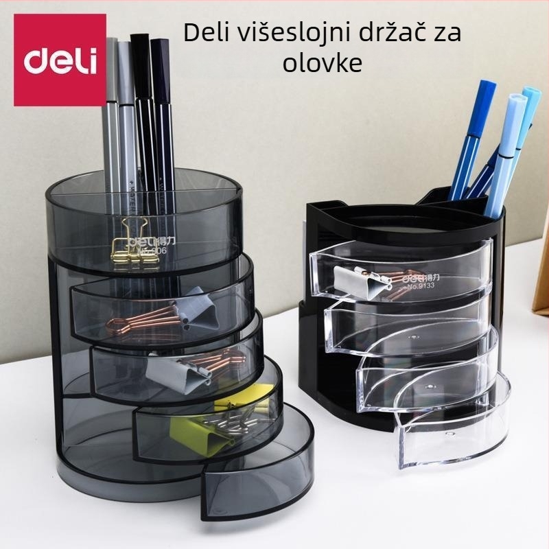 Višeslojni držač za olovke, okrugli plastični uredski organizator, modeli 9172/9153/909/908/8931/9146/9175, bez logotipa, bez IP odobrenja