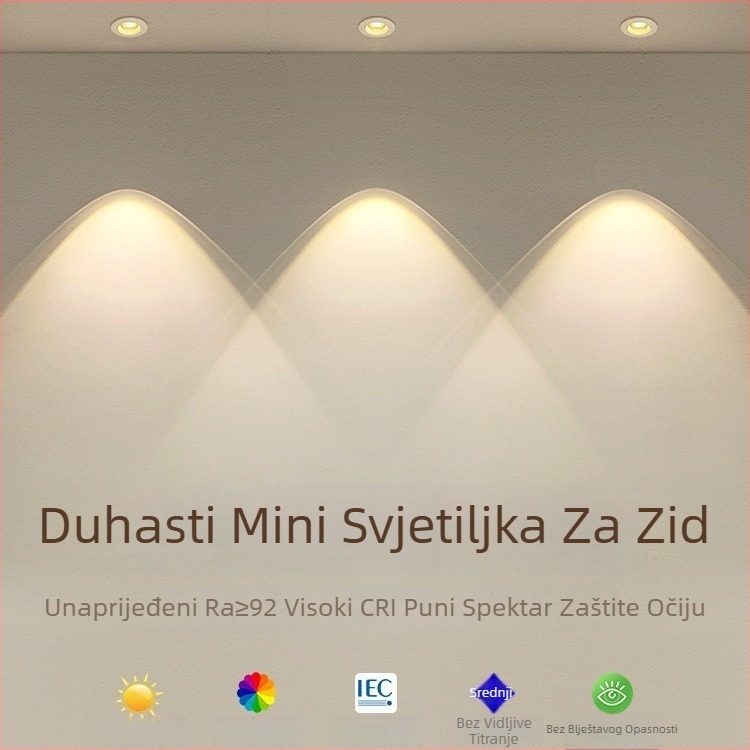 LED ugradni kružni downlight COB, aluminijsko kućište, CRI ≥95, 220V, žično upravljanje