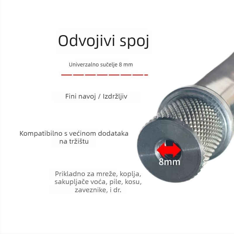 Nehrđajući čelični štap za mrežu za ribolov, 500 g, jednopartski, neproširiva