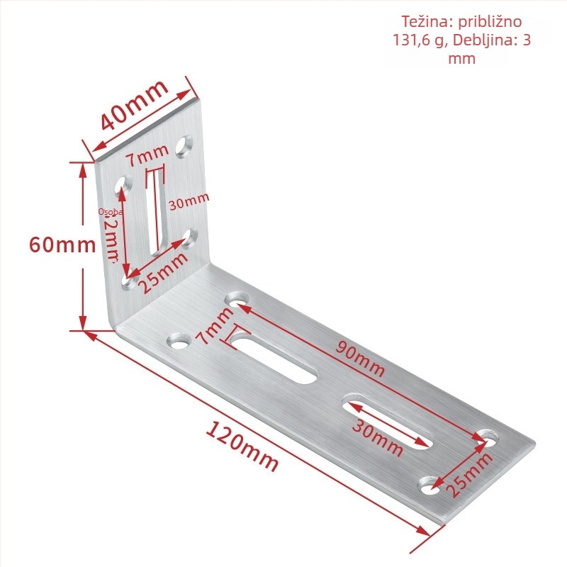 Podešeni kutni držač za namještaj — hladno valcani čelik, marka Jin Rongda, model Adjustable Corner Code, univerzalna primjena, suvremen minimalistički stil