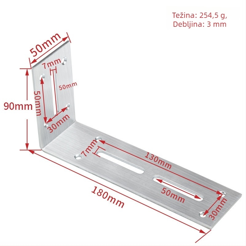 Podešeni kutni držač za namještaj — hladno valcani čelik, marka Jin Rongda, model Adjustable Corner Code, univerzalna primjena, suvremen minimalistički stil