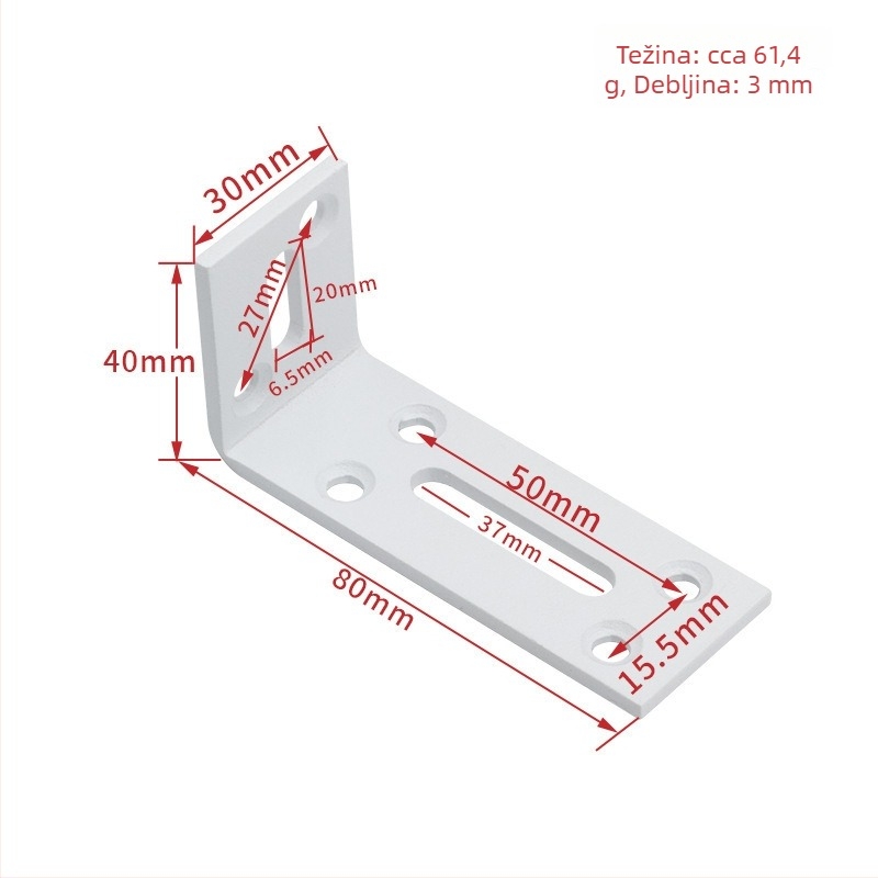 Podešeni kutni držač za namještaj — hladno valcani čelik, marka Jin Rongda, model Adjustable Corner Code, univerzalna primjena, suvremen minimalistički stil
