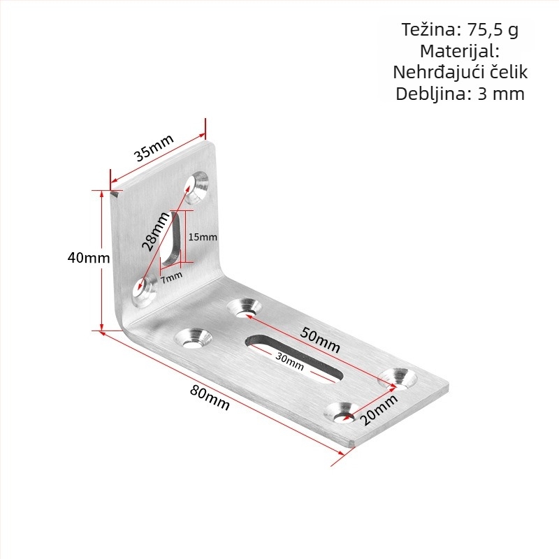 Podešeni kutni držač za namještaj — hladno valcani čelik, marka Jin Rongda, model Adjustable Corner Code, univerzalna primjena, suvremen minimalistički stil