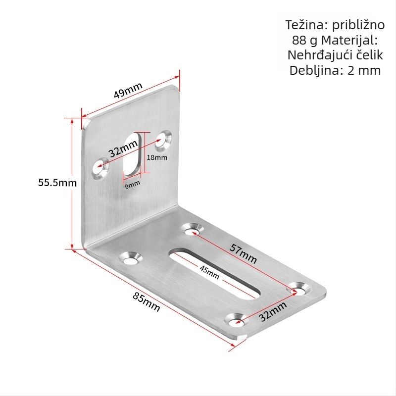 Podešeni kutni držač za namještaj — hladno valcani čelik, marka Jin Rongda, model Adjustable Corner Code, univerzalna primjena, suvremen minimalistički stil
